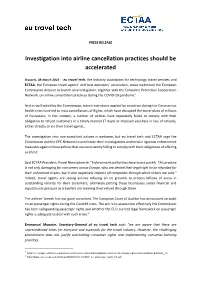 Investigation Into Airline Cancellation Practices Should Be Accelerated