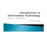 Lecture 3 – ITUM/DIS 102
