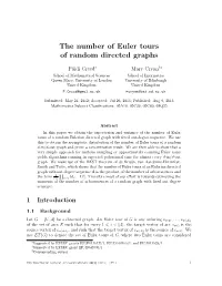 The Number of Euler Tours of Random Directed Graphs
