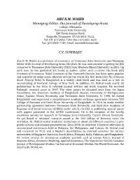 ABU N.M. WAHID Managing Editor, the Journal of Developing Areas