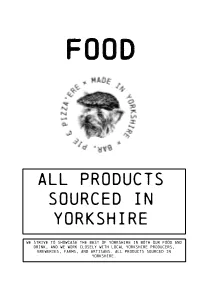 All Products Sourced in Yorkshire