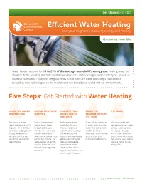 Efficient Water Heating Council Join Your Neighbors in Saving Energy and Money