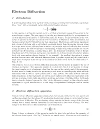 Electron Diffraction