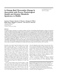 Is Change Bad? Personality Change Is Associated with Poorer