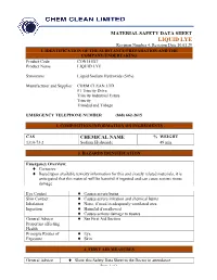 Liquid Lye MSDS
