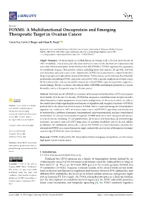 FOXM1: a Multifunctional Oncoprotein and Emerging Therapeutic Target in Ovarian Cancer