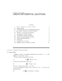 Linear Differential Equations
