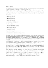 Midterm 2 Review the Exam Will Cover Chapters 4 (Functions