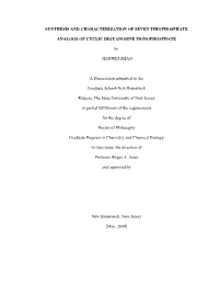 Synthesis and Characterization of Seven Thiophosphate