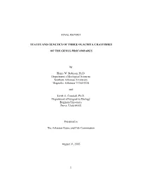 1 Final Report Status and Genetics of Three Ouachita