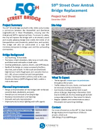 59Th Street Over Amtrak Bridge Replacement Project Fact Sheet December 2020
