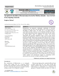 An Updated Checklist of the Myxomycetes in the Maltese Islands – an Overview of an Ongoing Research