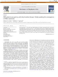 DNA Polymerase Gamma and Mitochondrial Disease: Understanding the Consequence of POLG Mutations