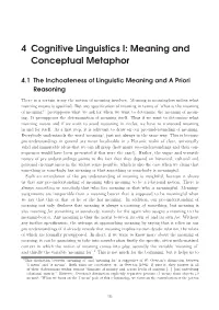 Meaning and Conceptual Metaphor