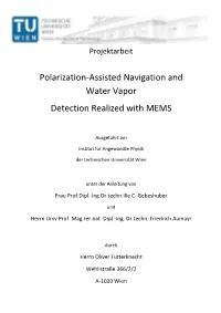 Polarization-Assisted Navigation and Water Vapor