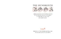 The Hundredth Book
