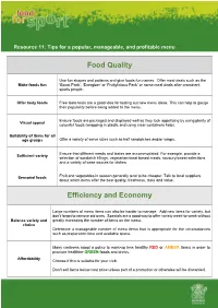 Tips for a Popular Manageable and Profitable Menu