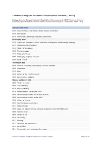 Common European Research Classification Scheme (CERIF)
