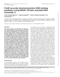 Foldx Accurate Structural Protein–DNA Binding
