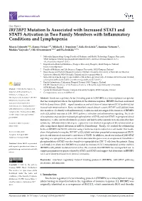 IRF2BP2 Mutation Is Associated with Increased STAT1 and STAT5 Activation in Two Family Members with Inﬂammatory Conditions and Lymphopenia