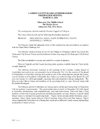 MINUTES the Director Then Asked for a Motion to Accept the Minutes of the Previous Freeholder Meetings As Presented
