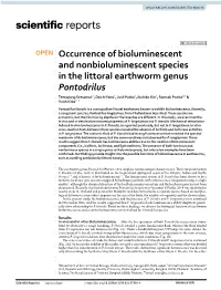 Occurrence of Bioluminescent and Nonbioluminescent Species in The