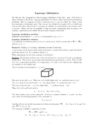 18.02SC Notes: Lagrange Multipliers