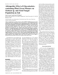 Allelopathic Effect of Glucosinolatecontaining Plant