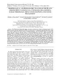 Chested Spiny-Tailed Iguana, Ctenosaura Melanosterna, Across Their Range: Implications for Population Level Management