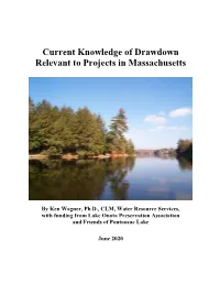 Current Knowledge of Drawdown Relevant to Projects in Massachusetts