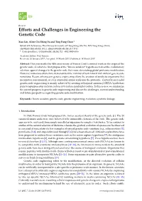Efforts and Challenges in Engineering the Genetic Code