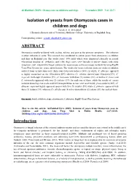Isolation of Yeasts from Otomycosis Cases in Children and Dogs Zainab A