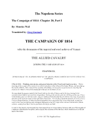 The Campaign of 1814: Chapter 20, Part I