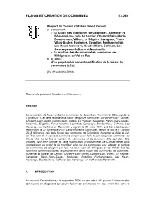 12.054 Ce: Fusion Et Creation De Communes