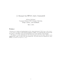 A Glossary for IWGS (Auto-Generated)