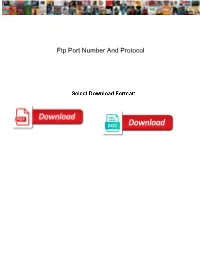 Ftp Port Number and Protocol