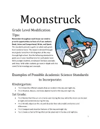 Grade Level Modification Tips: Examples of Possible Academic Science Standards to Incorporate