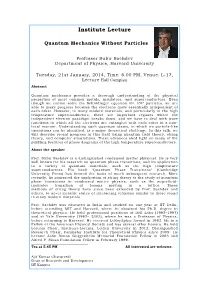 Institute Lecture