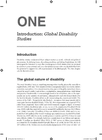 Introduction: Global Disability Studies