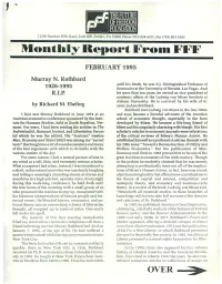 Monthly Report From