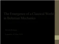 The Emergence of a Classical World in Bohmian Mechanics