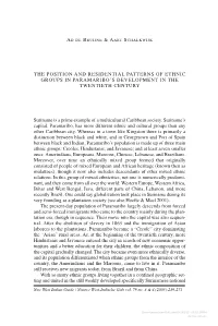 The Position and Residential Patterns of Ethnic Groups in Paramariboʼs Development in the Twentieth Century