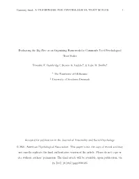 A Framework for Psychological Trait Scales 1