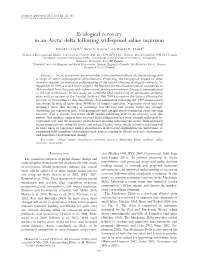 Ecological Recovery in an Arctic Delta Following Widespread Saline Incursion