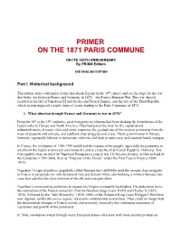 Primer on the 1871 Paris Commune