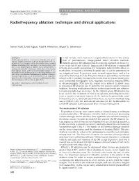 Radiofrequency Ablation: Technique and Clinical Applications