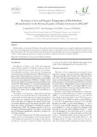 Resistance to Low and Negative Temperatures of Rhododendrons (Rhododendron) in the Botanical Garden of Šiauliai University in 2