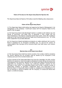 Rules of Procedure of the Supervisory Board of Symrise AG The