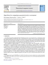 Algorithms for Computing a Parameterized St-Orientation$