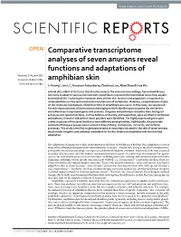 Comparative Transcriptome Analyses of Seven Anurans Reveal Functions